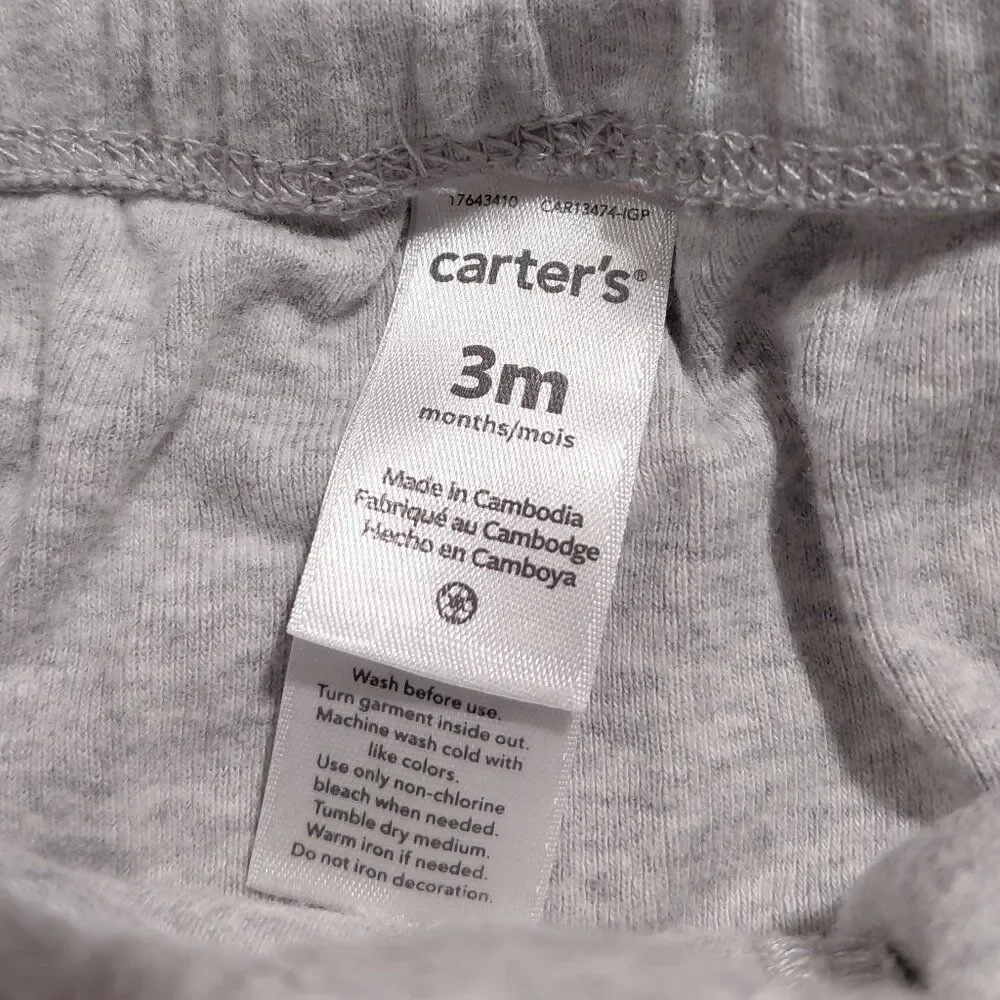 Carter's Two-Piece Set Hoodie & Pants 3M 100% Cotton Woodsy Adventure Raw Seam